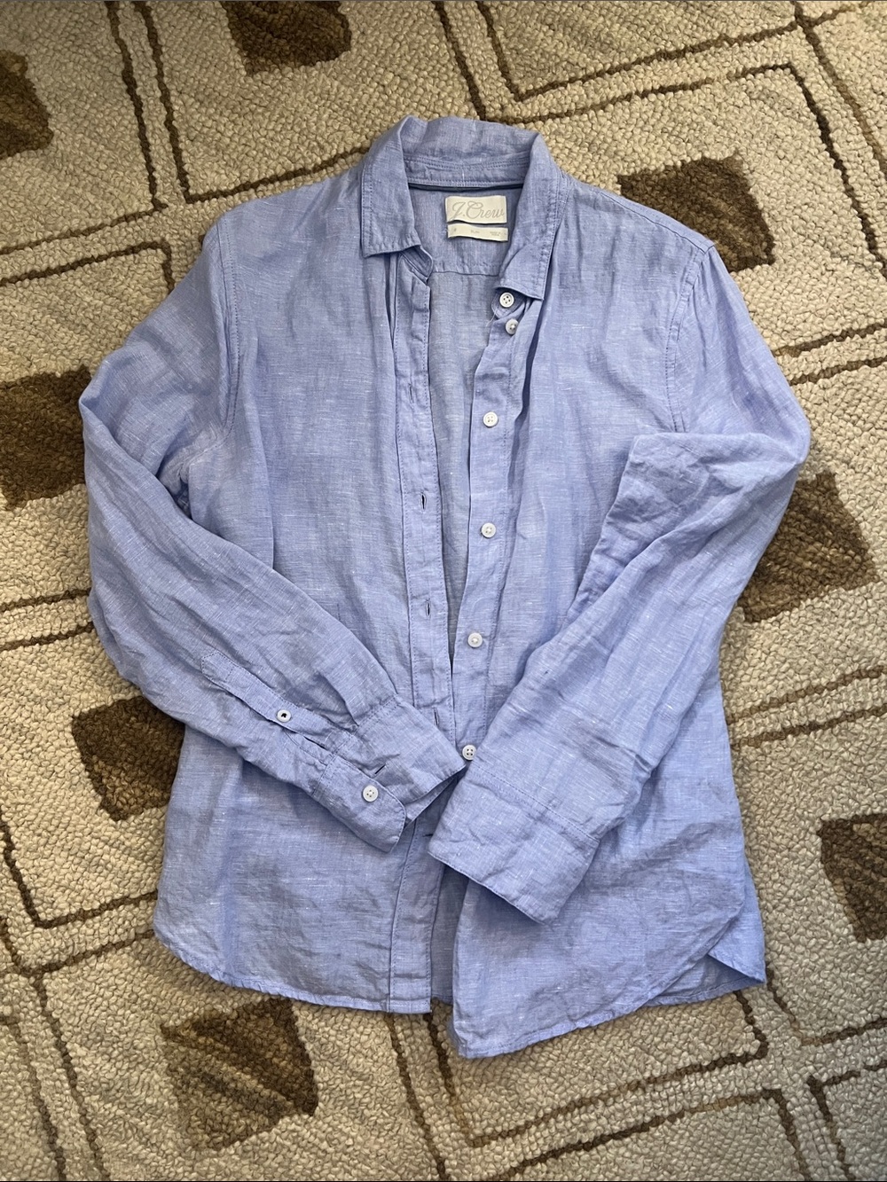 J. Crew Pale Blue Linen Button-Down Shirt